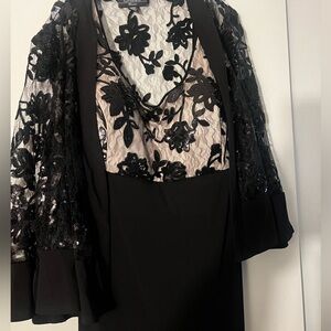 Beautiful Black and cream sparkling dress/ Gown R and  M Richards